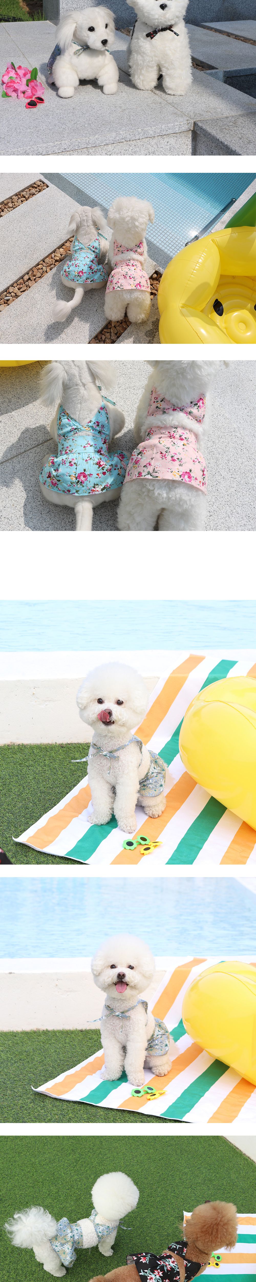 [무료배송] 댕숩 플라워 댕키니 블루/핑크/카키/블랙 S-XL 3번째