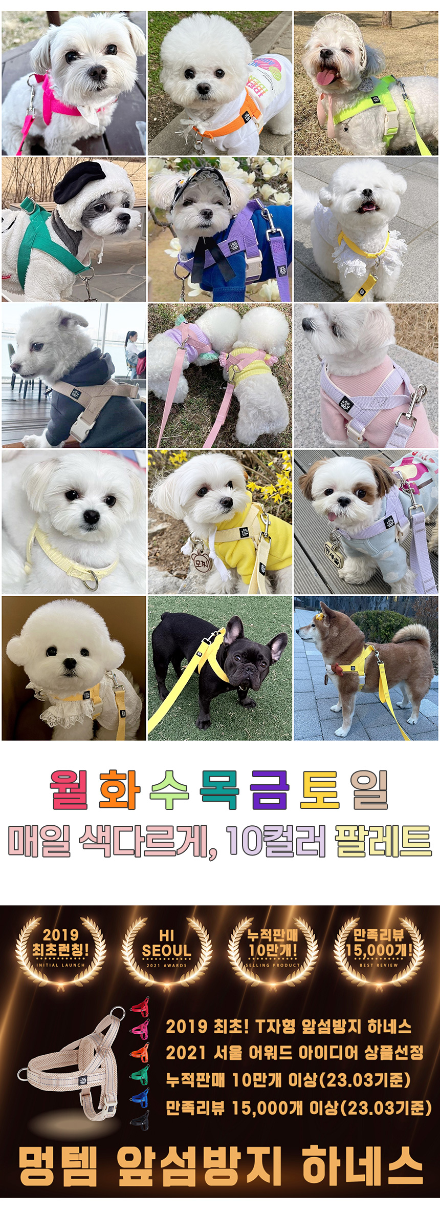 [무료배송] 멍템 팔레트 하네스 10종 XXS-M 4번째