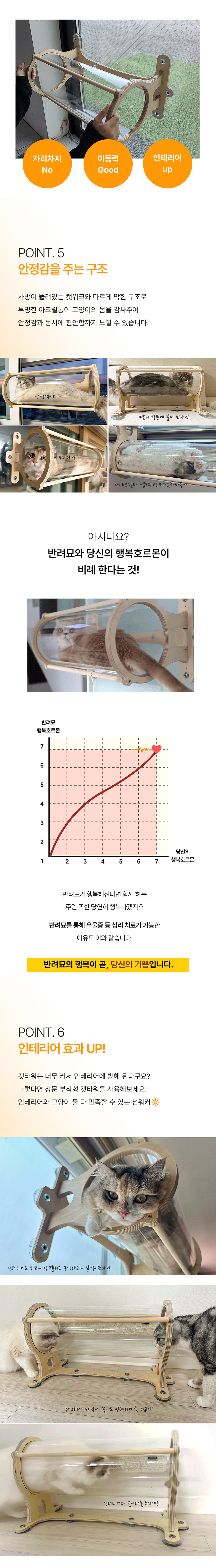 [무료배송] 모넬로 고양이 창문 윈도우 캣타워 터널놀이터 썬워커 GO20221 7번째