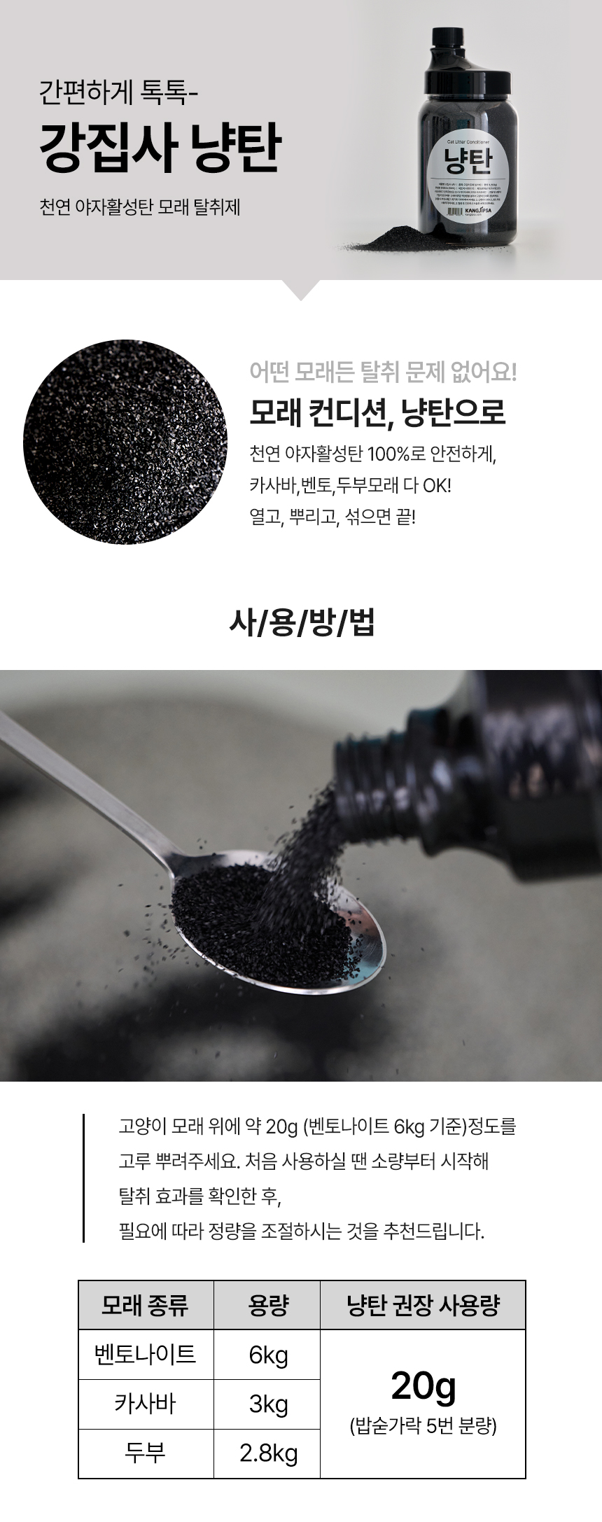 [럭키세일][무료배송][3개] 강집사 샌드 여름모래 벤토나이트 고양이모래 6kg 11번째