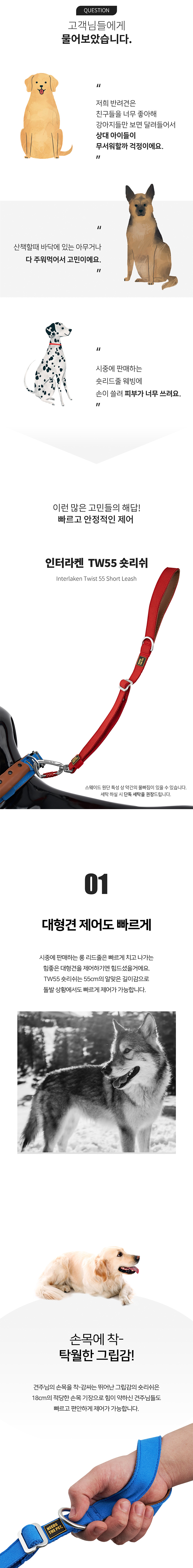 [무료배송] 니즈더펫 인터라켄 TW55 숏리드줄 2번째