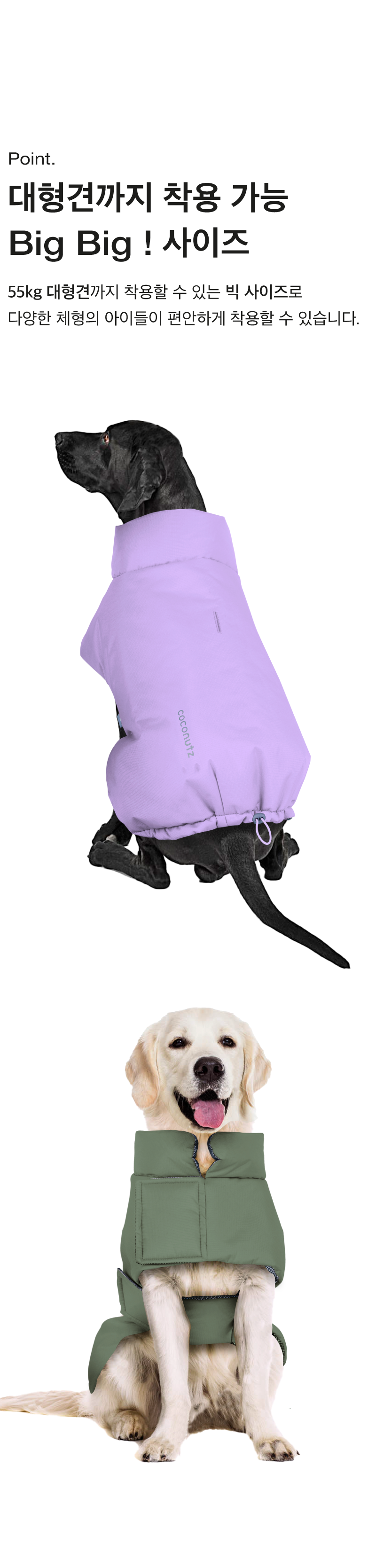 [무료배송] 코코넛즈 독 이지 핏 발열 패딩 퍼플 S-XL 18번째