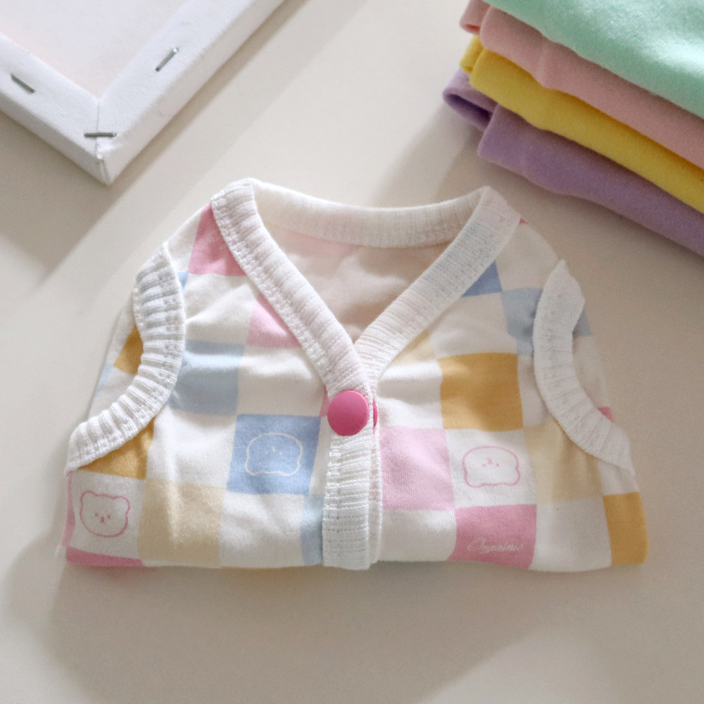 [무료배송] 허니독 오가닉 체크 조끼 아이보리 S-XL 7번째