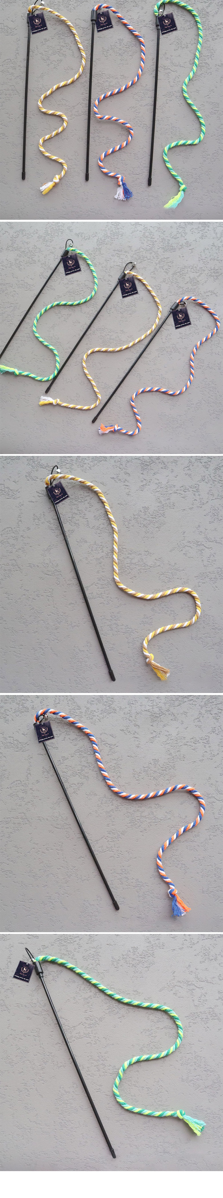 [무료배송] 딩동펫 고양이 매듭 낚시대 3종 세트 5번째