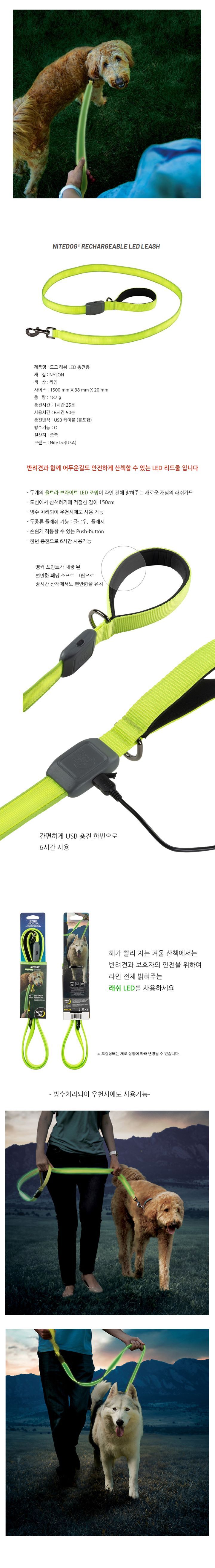 [무료배송] 나잇 아이즈 도그 레쉬 LED 충전용 1번째