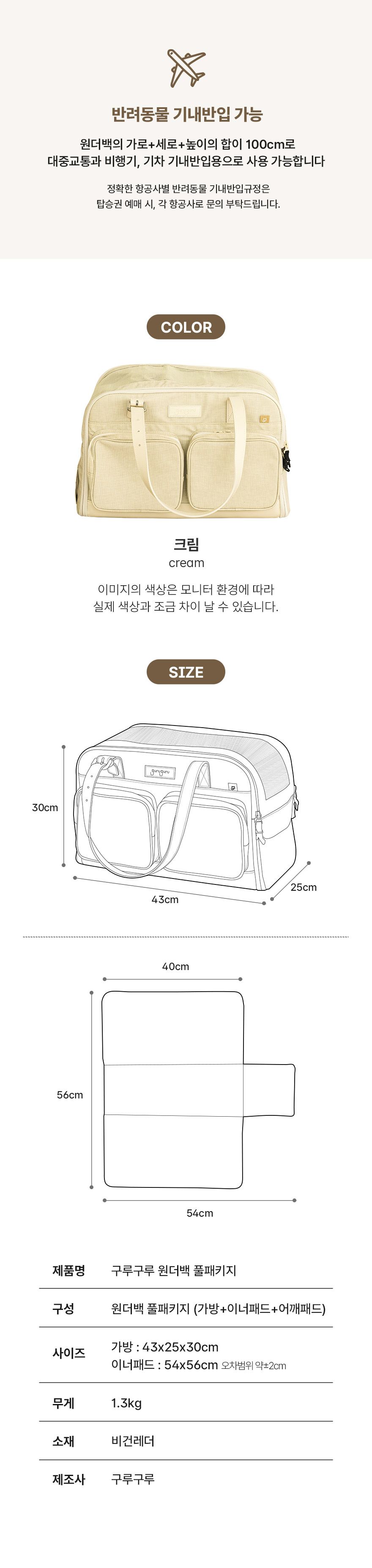 [무료배송] 구루구루 원더백 숄더 이동가방 14번째