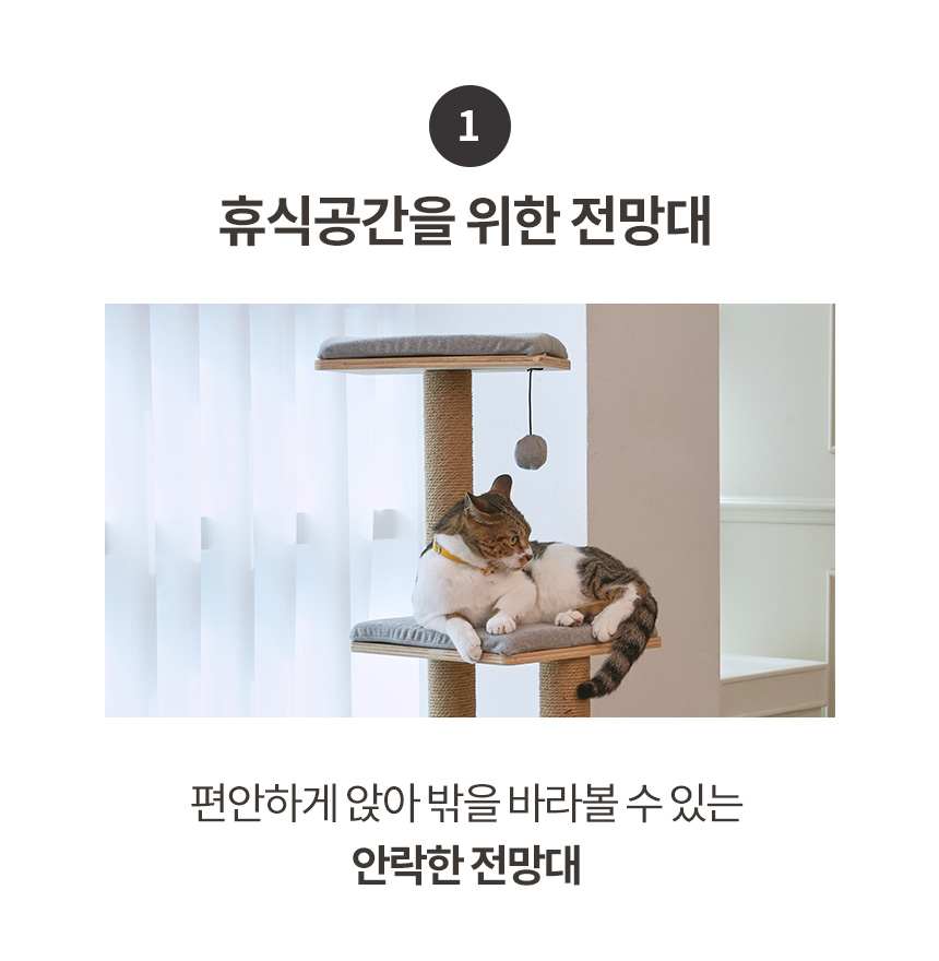 [무료배송] 펫토리아 GP 고양이 원목 캣타워 스크래쳐 중형 123cm 10번째