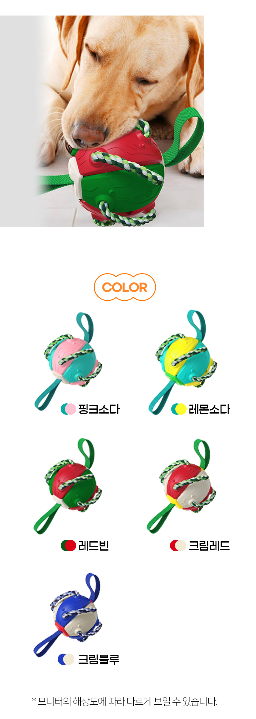 [NEW신상][무료배송] [색상랜덤] 개과천선 독 컬러링 터그볼 장난감 9번째