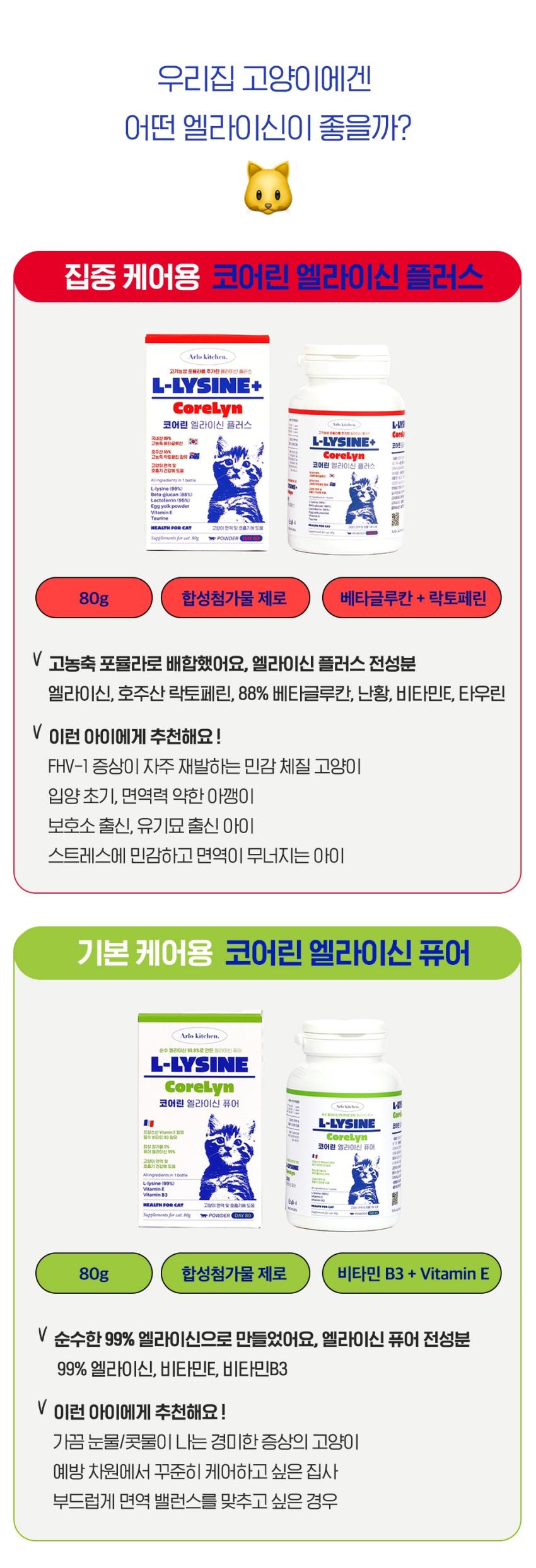 [NEW신상][무료배송] 알로키친 코어린 엘라이신 플러스 면역 영양제 80g 2번째