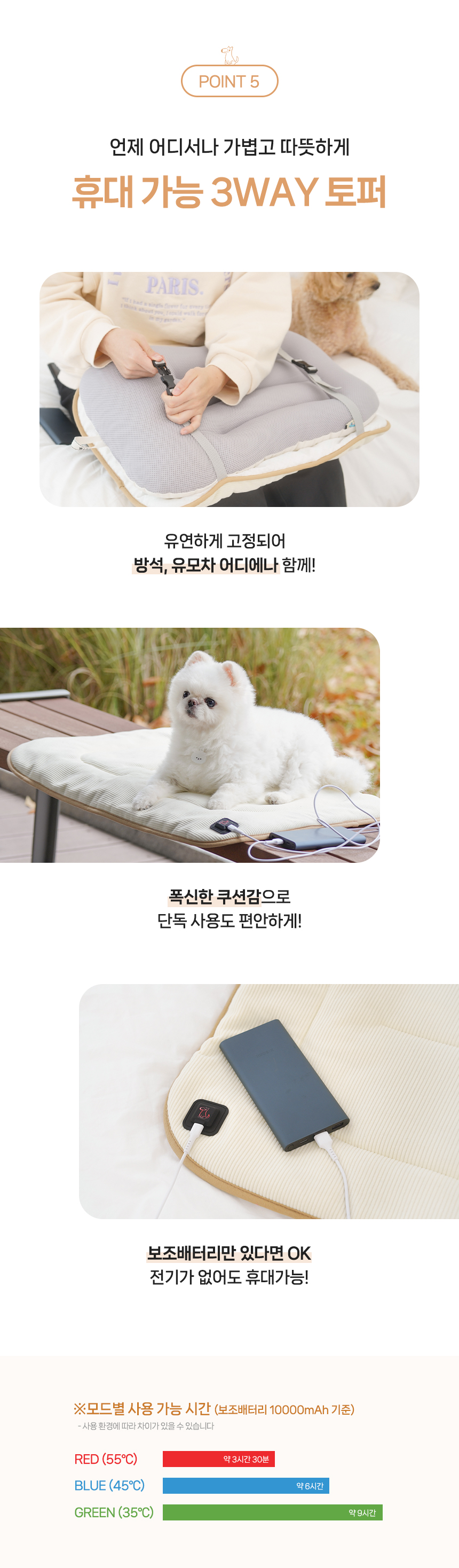 [무료배송] 로띠에 빵긋토퍼 강아지 고양이 그래핀 카본 온열매트 11번째