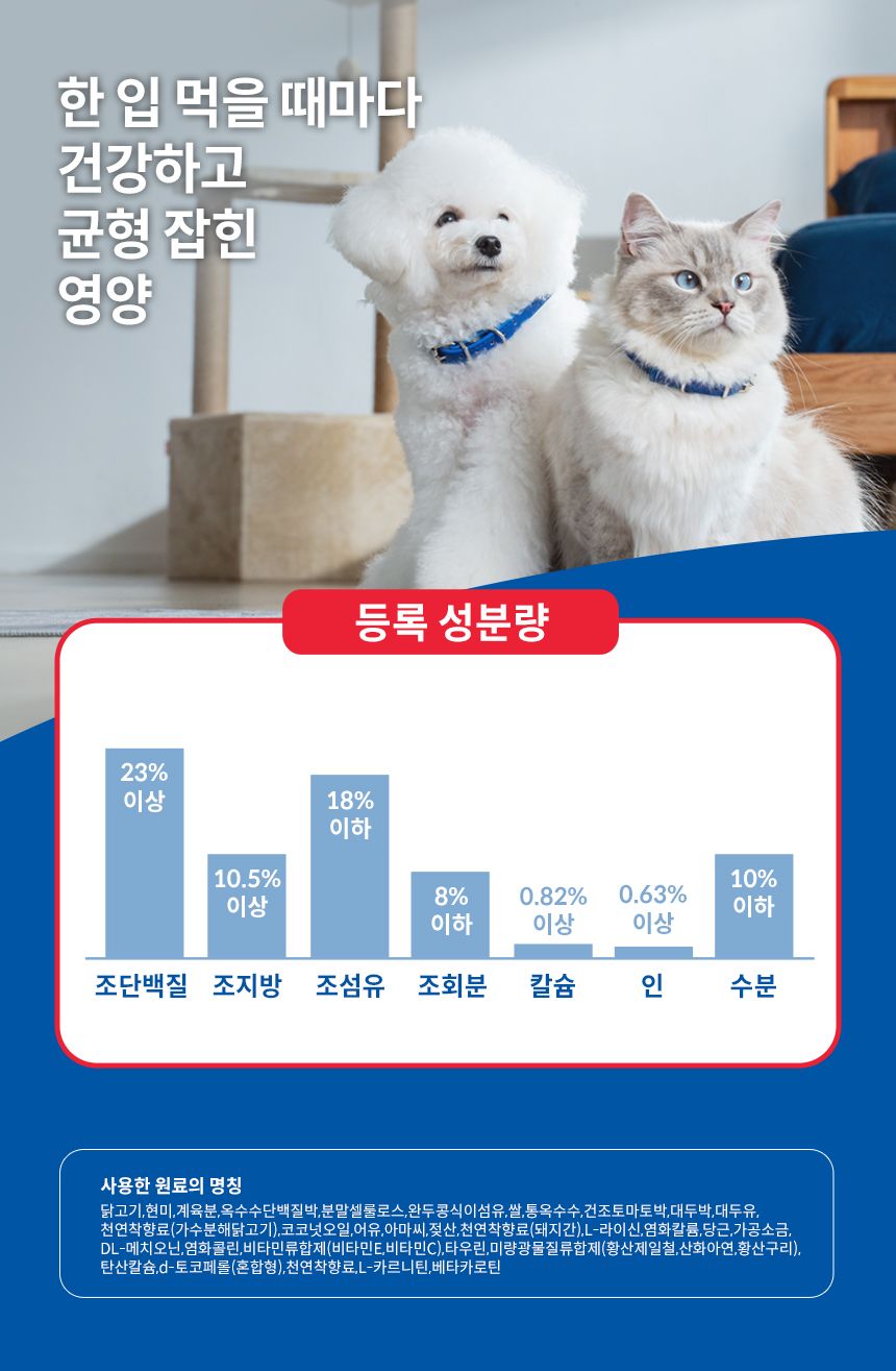 [가을특가][추가증정] 힐스 독 어덜트 퍼펙트 웨이트+조인트 서포트 치킨 1.6kg + 어덜트 스몰포 스튜 치킨&야채 99g 증정 5번째