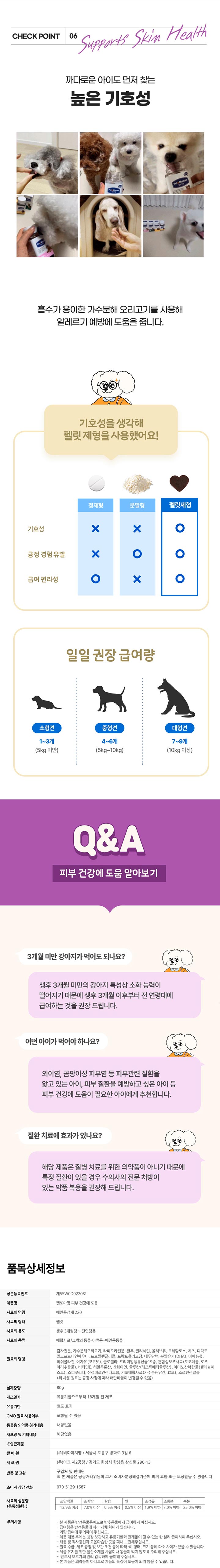 [무료배송] [3개] 펫또마망 강아지 피부 영양제 80g 피모 모질 8번째