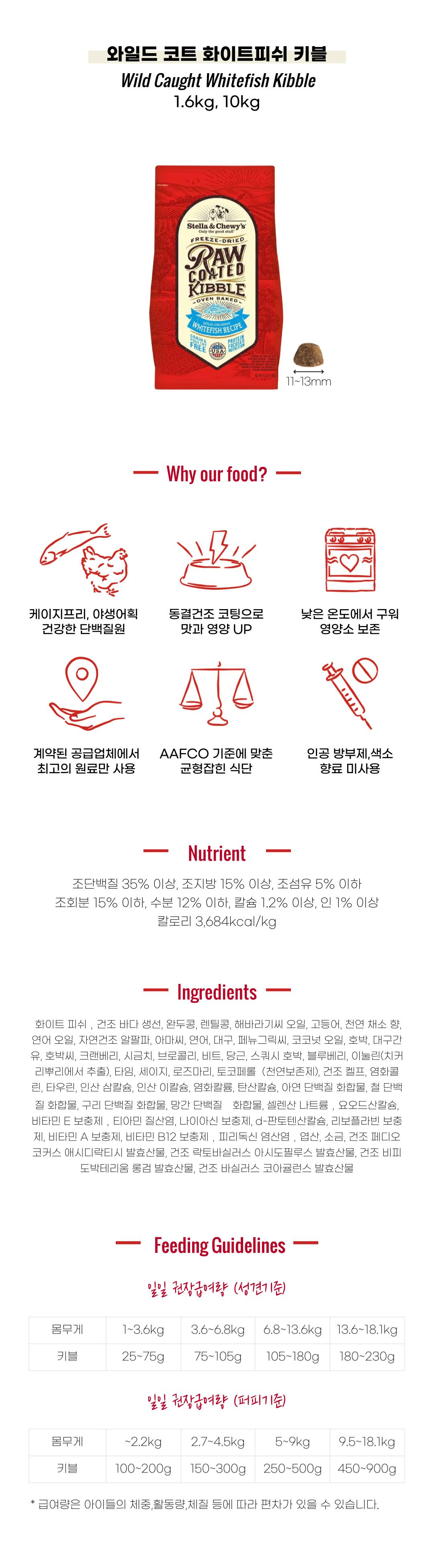 [사료샘플] 스텔라앤츄이스 독 로우 코티드 키블 와일드 코트 화이트피쉬 100g 2번째