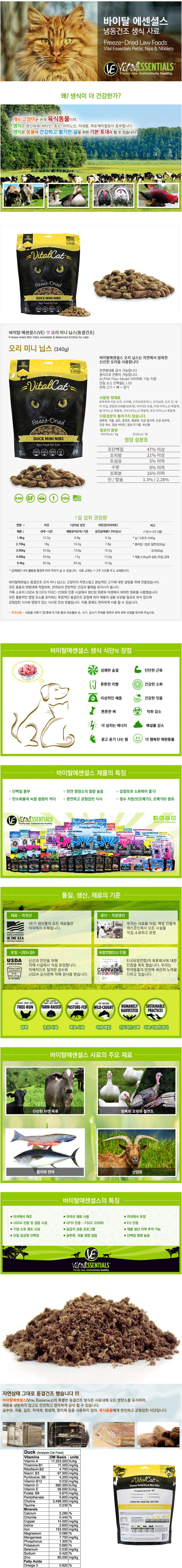 바이탈에센셜 캣 오리 미니닙스 340g 1번째