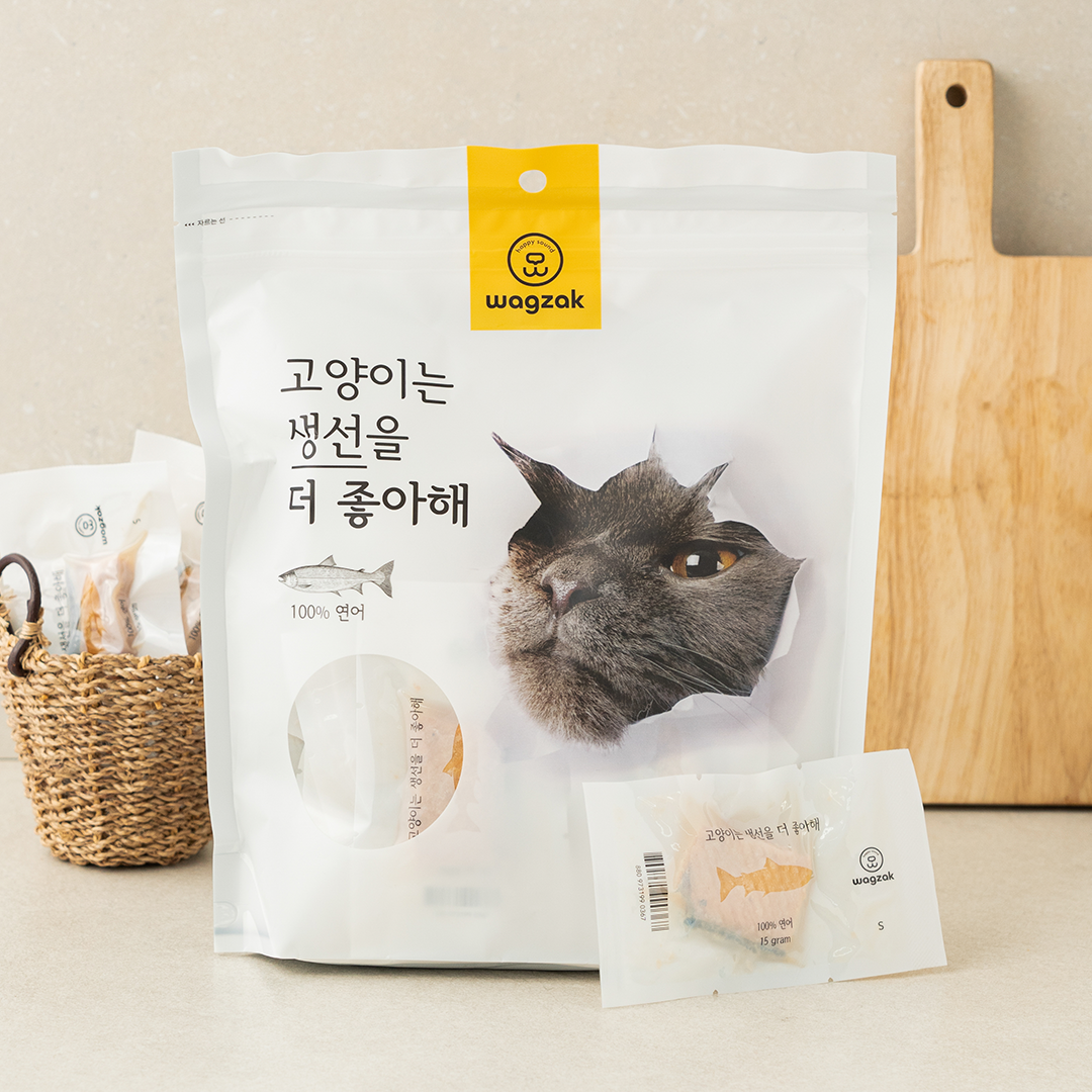 와그작 고양이는 고기&생선을 더 좋아해 닭가슴살/오리가슴살/가다랑어/대구/연어 21p 5번