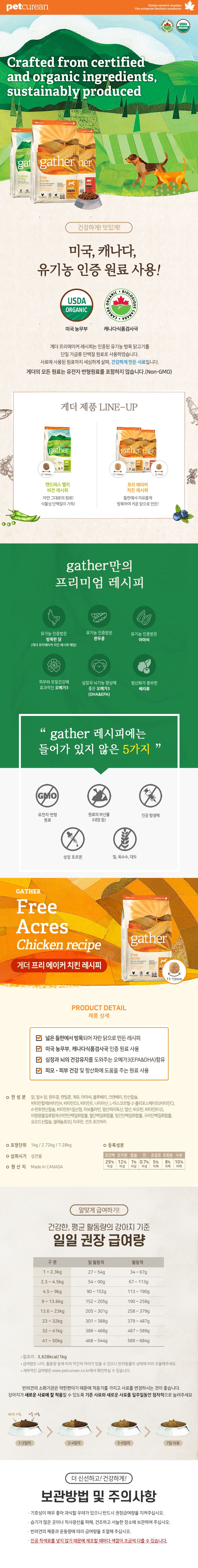 [유통기한임박, 26년2월25일] 게더 독 프리 에이커 치킨 레시피 1kg  1번째