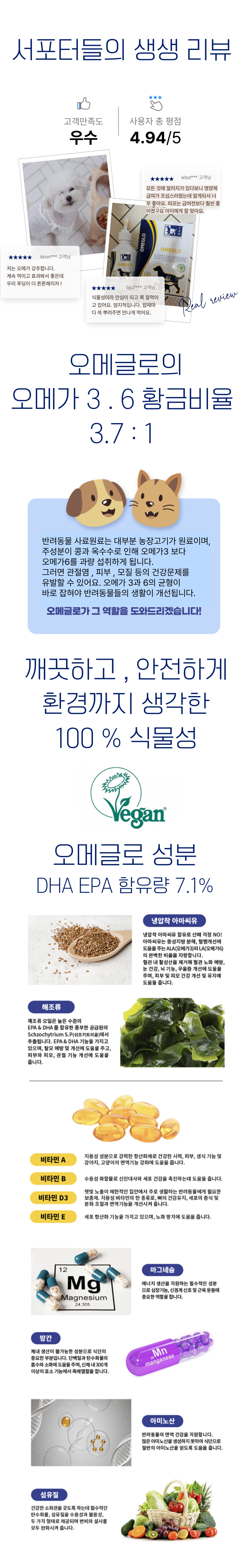 [NEW신상][무료배송] 아일랜드 티알엠펫 오메글로 식물성 오메가3/6 영양제 200ml 3번째
