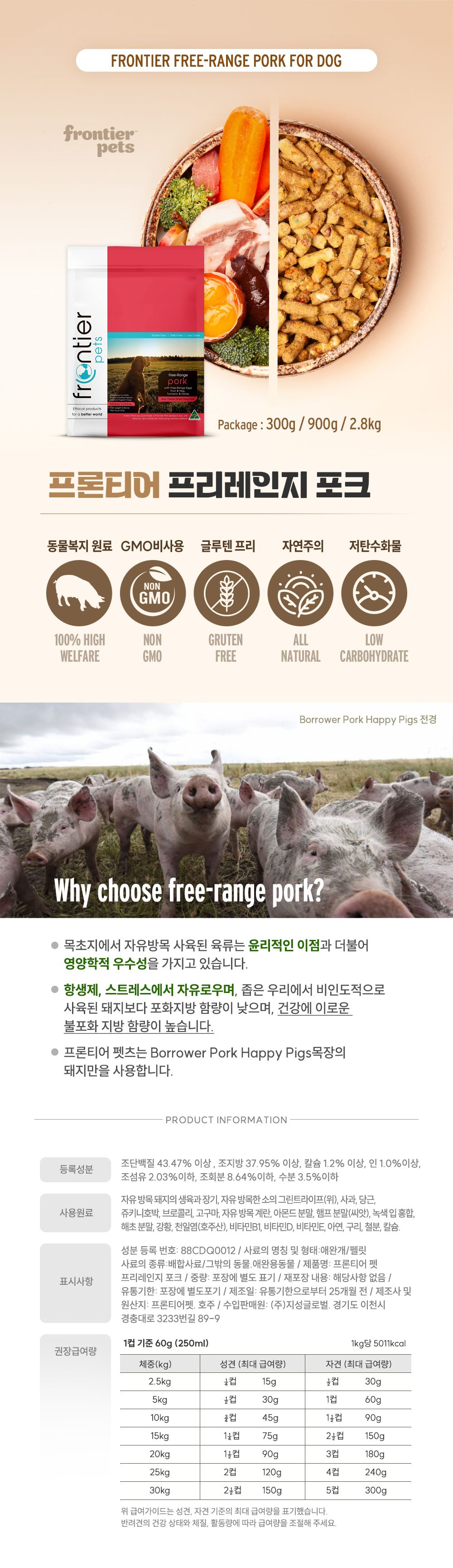 [핑프특가][유통기한임박, 26년1월5일] 프론티어 독 프리레인지 포크 300g 2번째