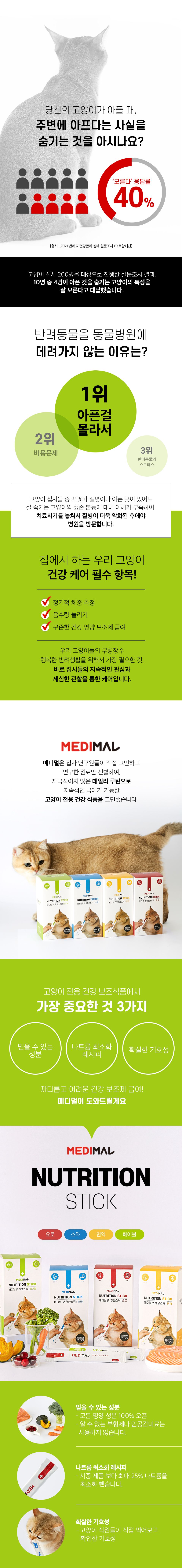 [심쿵펫페어]메디멀 캣 영양스틱 헤어볼 15g*30p 1번째