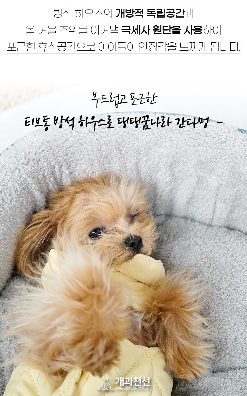 [NEW신상][무료배송] 개과천선 티브통 방석 하우스 (그레이/오션 블루) 3번째
