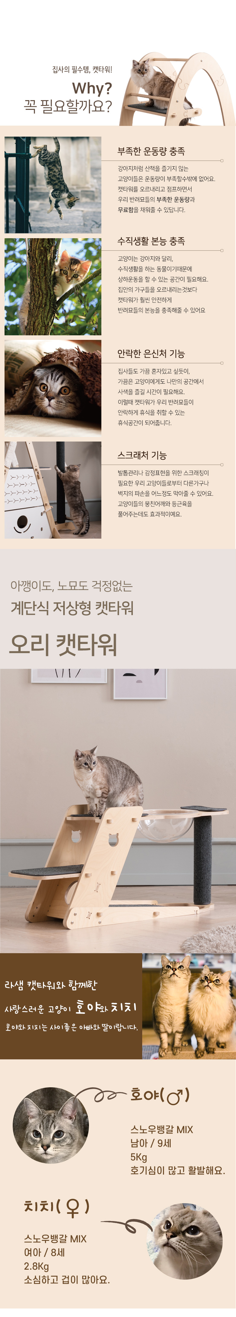 [심쿵펫페어][무료배송] 모넬로 자작나무 원목 고양이 오리 캣타워 옵션형 GOCT1964 3번째