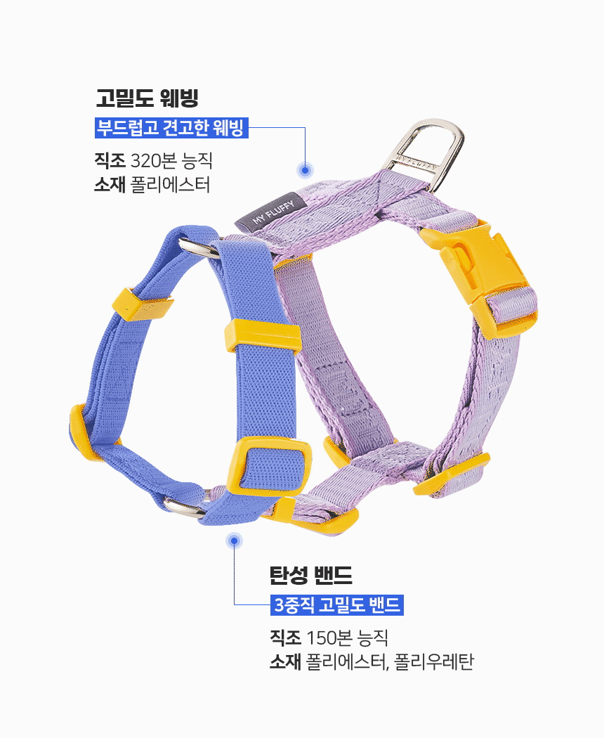 [무료배송] 마이플러피 강아지하네스 핏밴드 XS-L (4컬러) 7번째