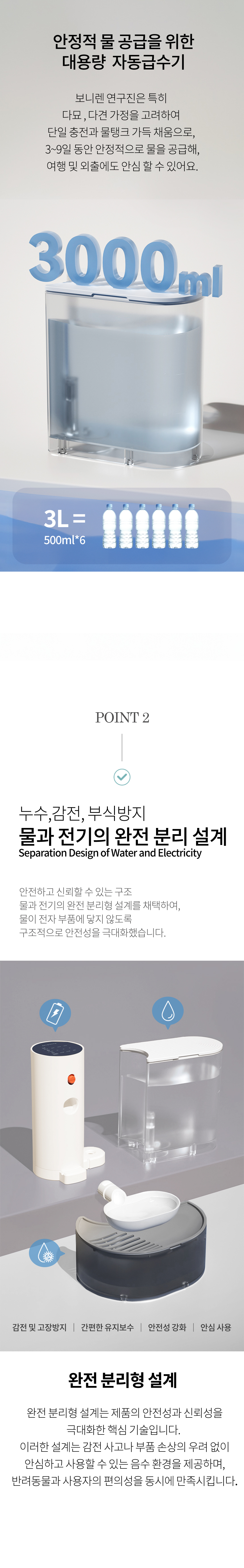 [NEW신상][무료배송] 보니렌 퓨어냥 필터제로 충전식 자동급수기 27번째