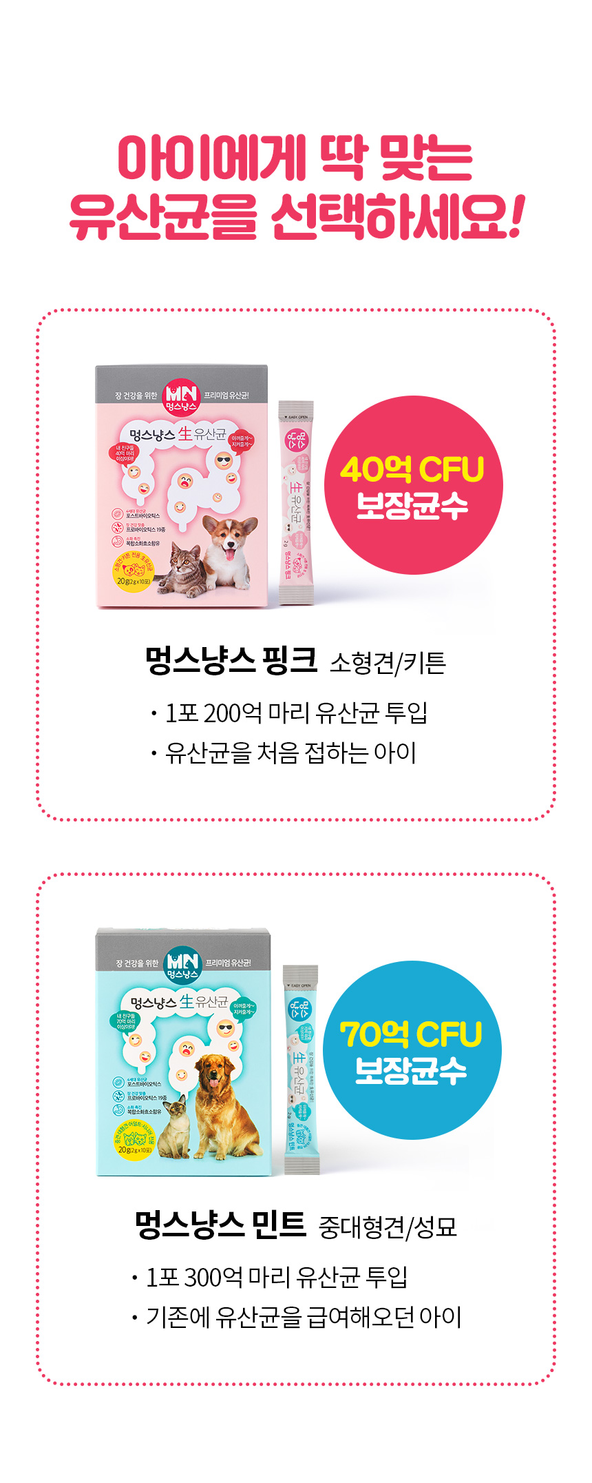 [무료배송] 멍스냥스 강아지 고양이 유산균 민트 30일분 12번째