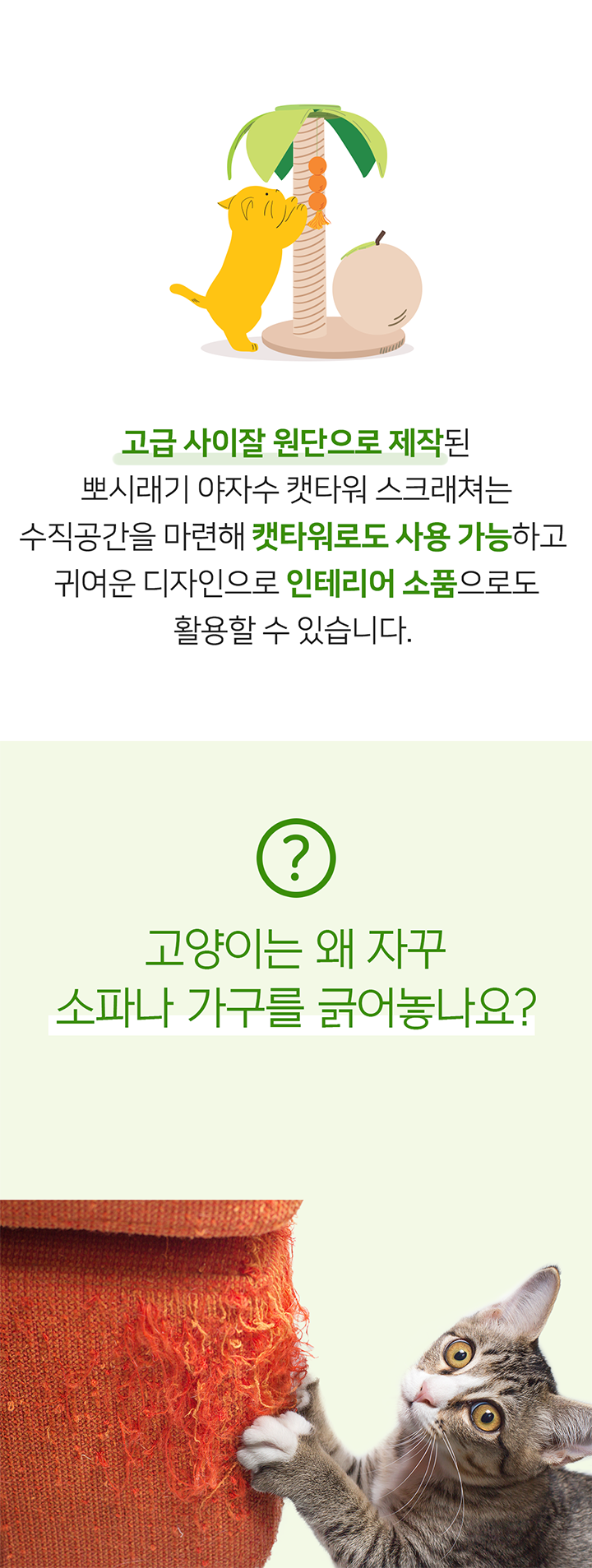 [무료배송] 뽀시래기 야자수 캣타워 스크래쳐 2번째