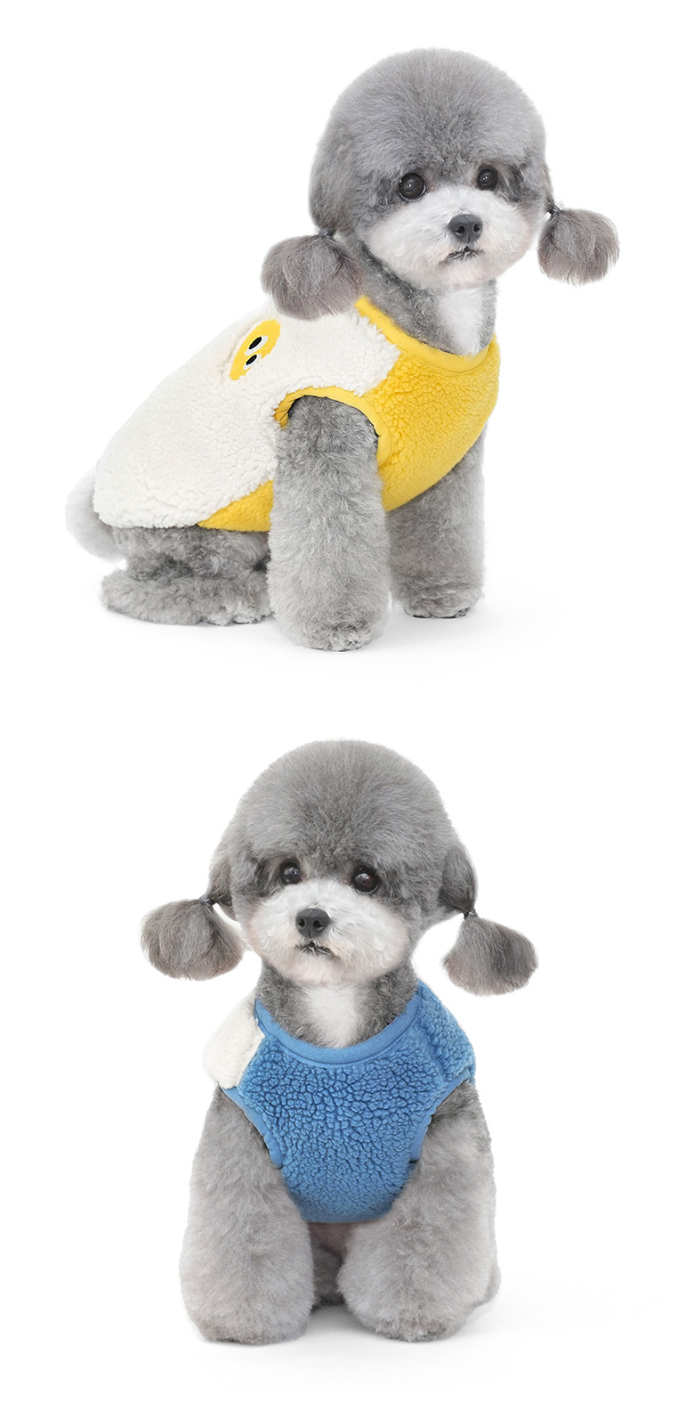 [NEW신상][무료배송] 준성펫 멍지뭉치 후리스 조끼 (블루/옐로우) 7번째