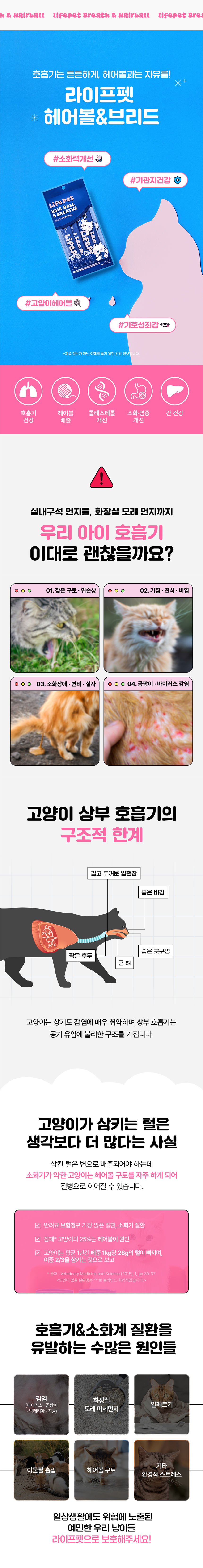 [NEW신상][무료배송] 라이프펫 캣 호흡기&헤어볼 영양제 56g 1번째