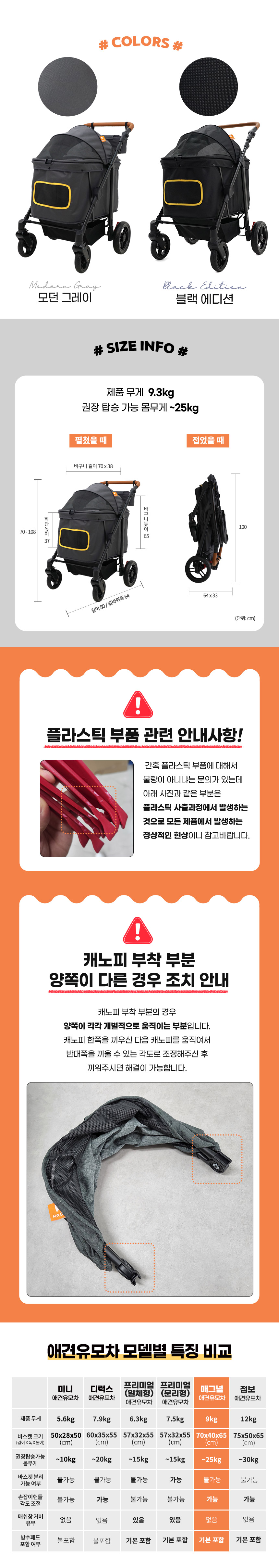 [무료배송] 크로노 독 매그넘 유모차 모던그레이 12번째