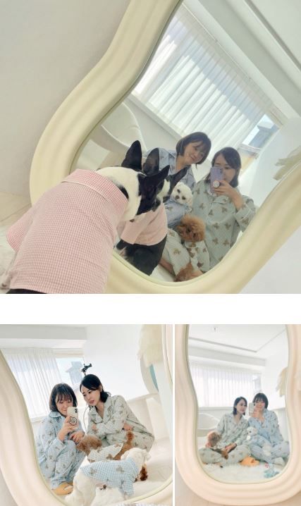 [무료배송] 찰리롤리 디키 곰 체크 파자마 커플룩 민트/블루 S-2XL 11번째