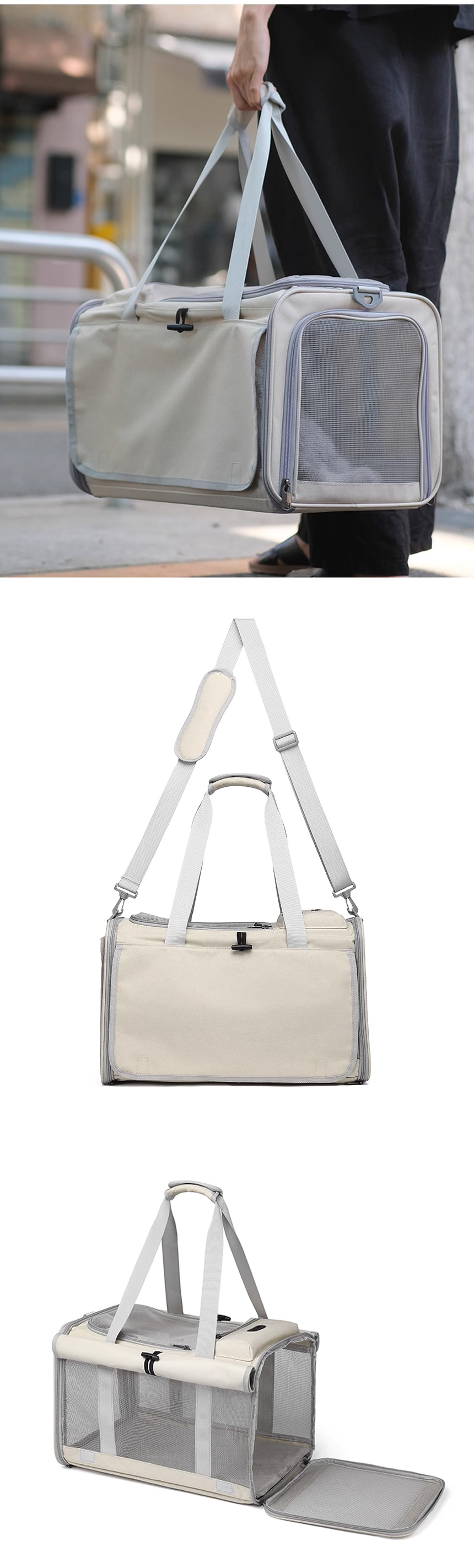 [무료배송] 스페이스캣 사방팔방 통풍 이동가방 기내용 5번째