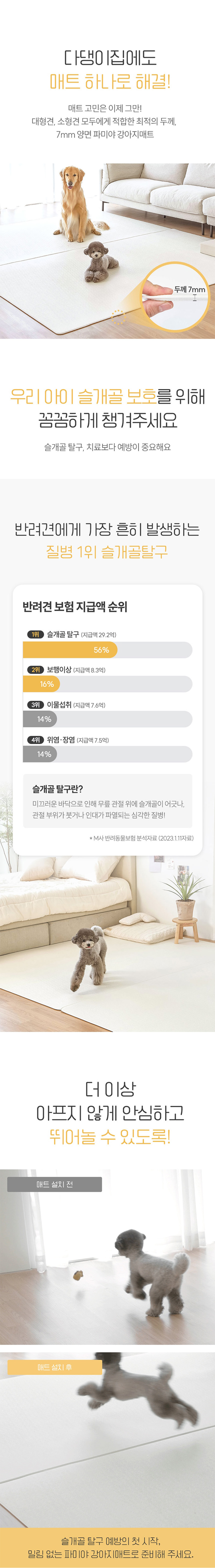 [NEW신상][무료배송] 파미야 강아지 양면 매트 2종 (라운드/스퀘어) 2번째