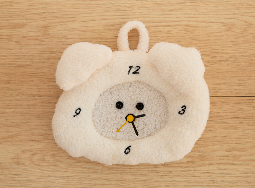 [NEW신상][무료배송] 페리가토 몽글몽글 강아지 패브릭 벽시계 강아지방 꾸미기 인테리어 소품 8번째