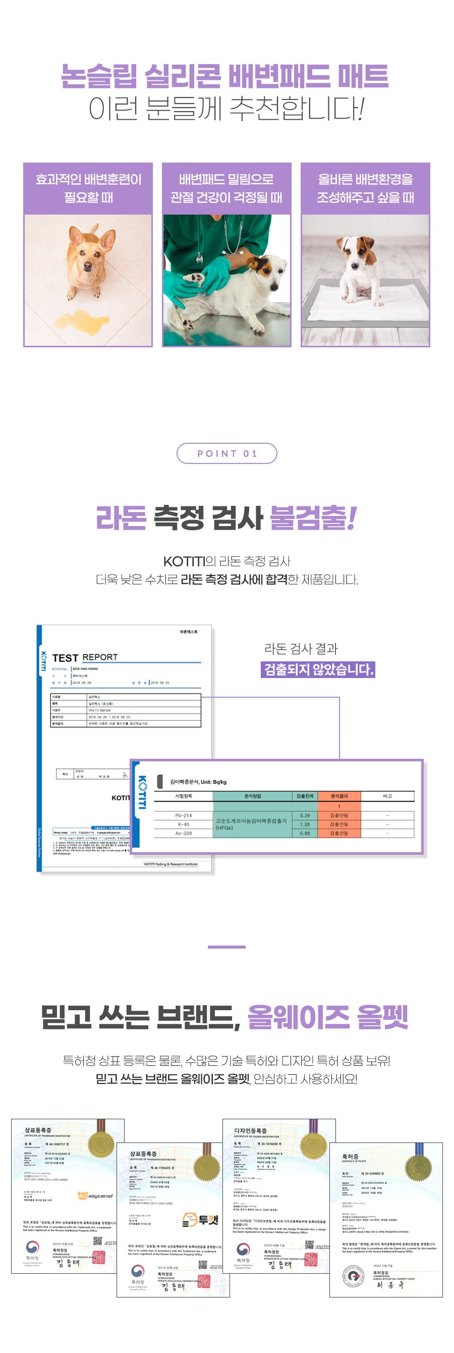 [무료배송] 올웨이즈올펫 논슬립 실리콘 배변매트 표준형/대형 2번째