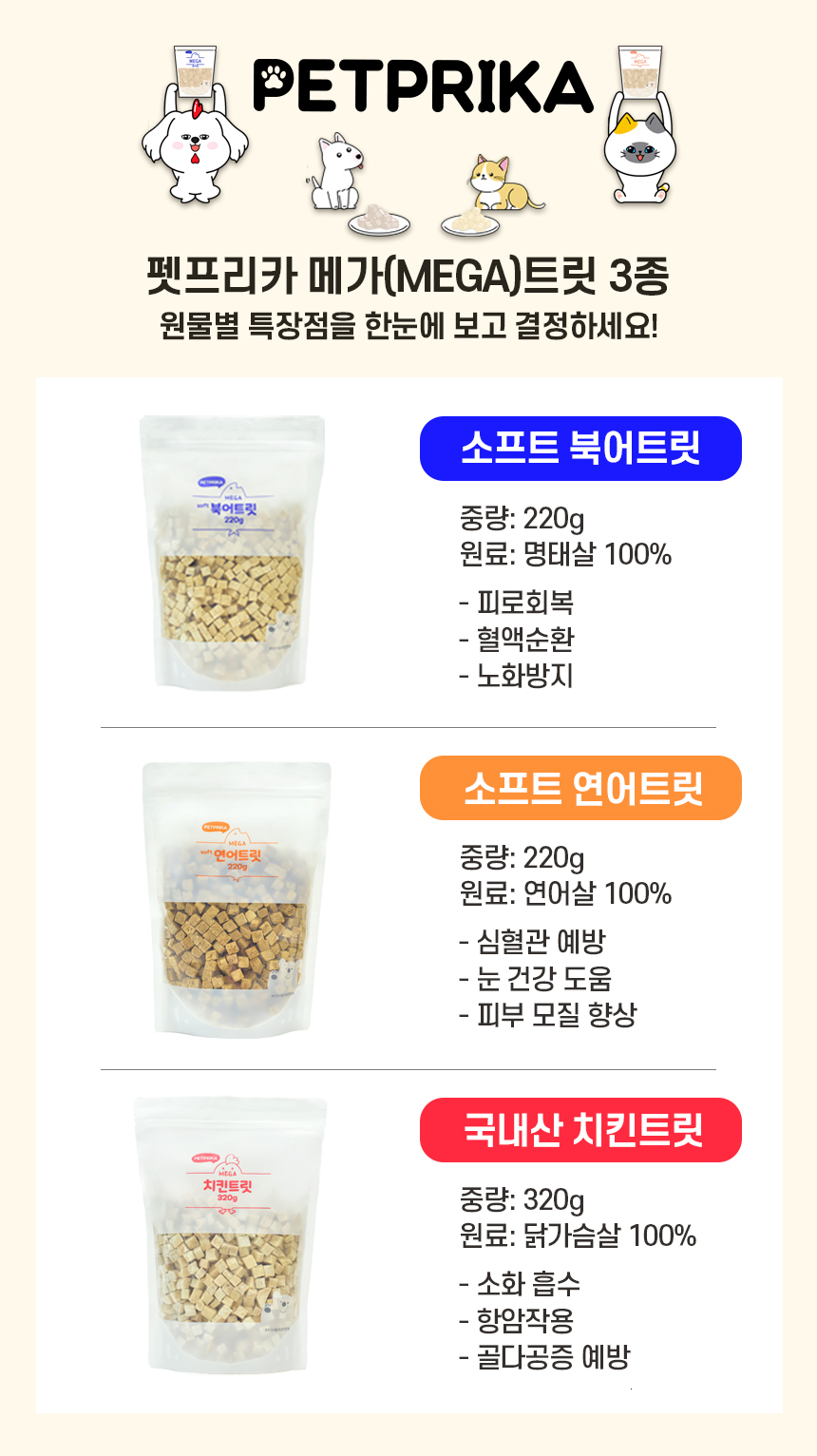 [NEW신상][무료배송] 펫프리카 독 동결건조 메가트릿+화환 SET (북어/연어/치킨) 4번째