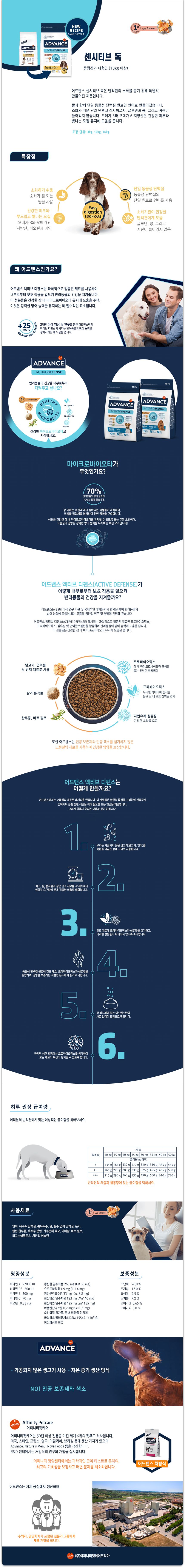 [무료배송] 어드밴스 독 센시티브 3kg 1번째