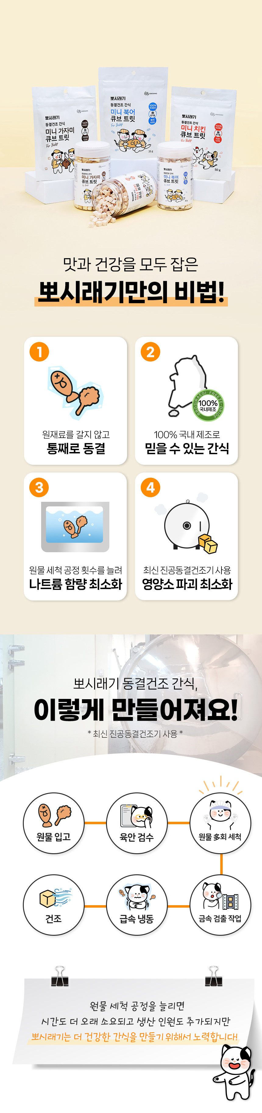 [무료배송] 뽀시래기 동결건조 미니 트릿 북어/치킨/가자미 2번째