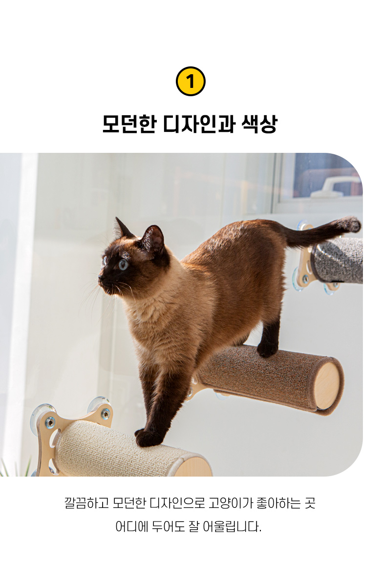 [심쿵펫페어][무료배송] 모넬로 디디냥 고양이 창문 캣타워 원목 미니 캣워커 GO23010 16번째