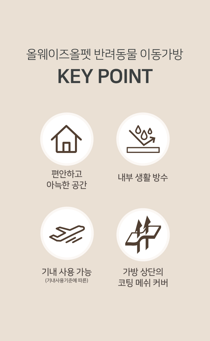 [무료배송] 올웨이즈올펫 반려동물 이동가방 캐리어 크림아이보리/애쉬그레이 3번째
