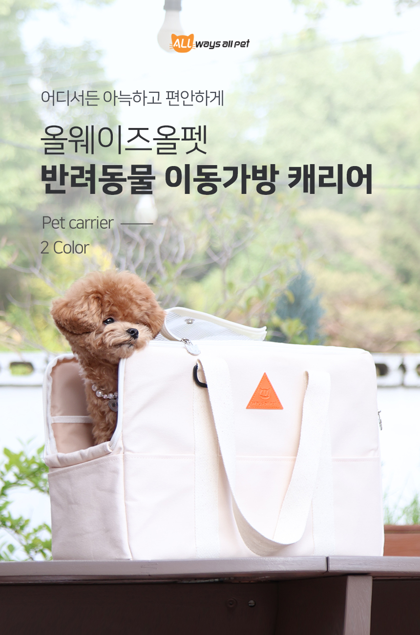 [무료배송] 올웨이즈올펫 반려동물 이동가방 캐리어 크림아이보리/애쉬그레이 1번째