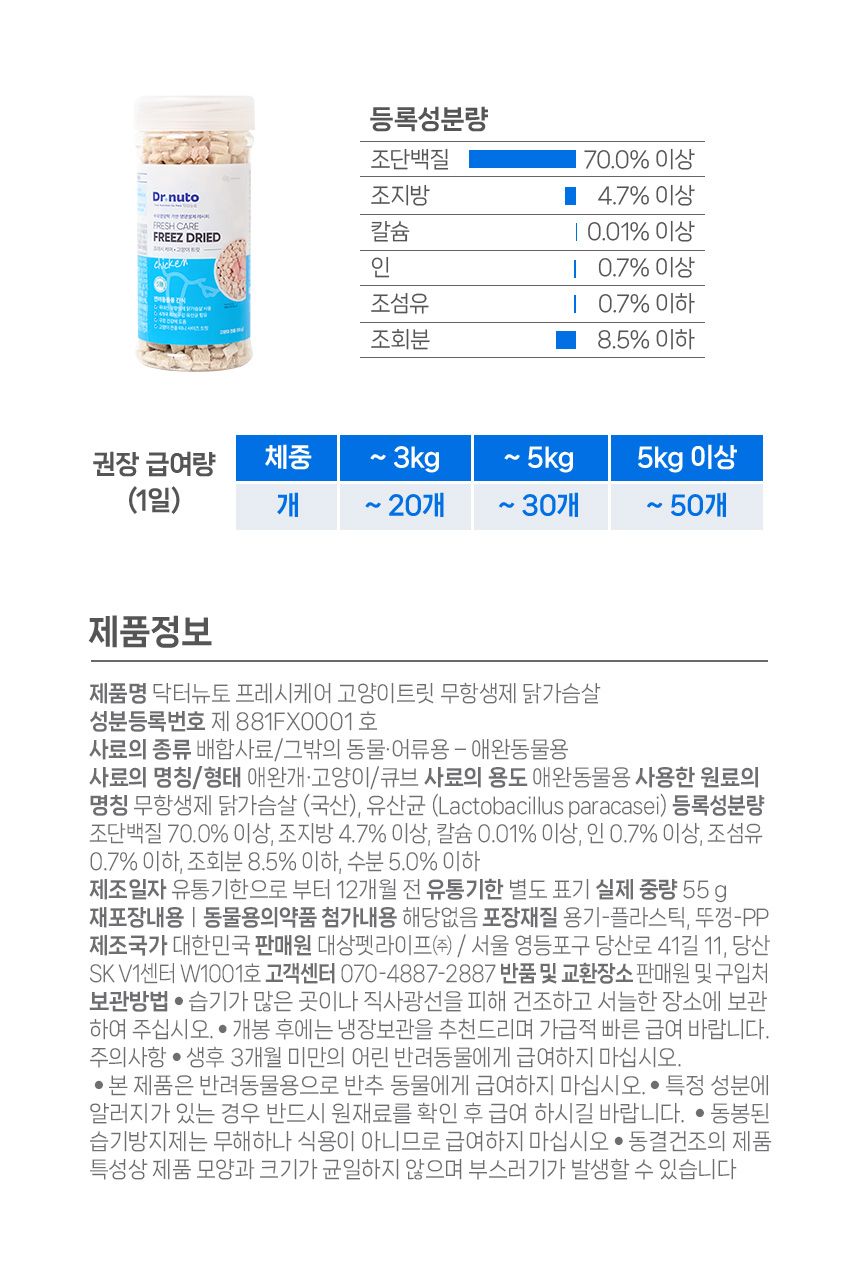 닥터뉴토 캣 프레시케어 트릿 무항생제 닭가슴살 55g 28번째
