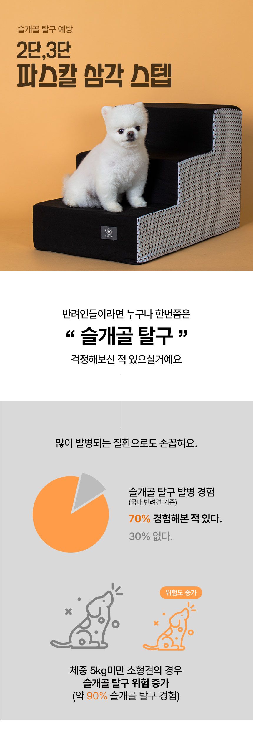 [무료배송] 초코펫하우스 파스칼 삼각 스텝 2단/3단 1번째