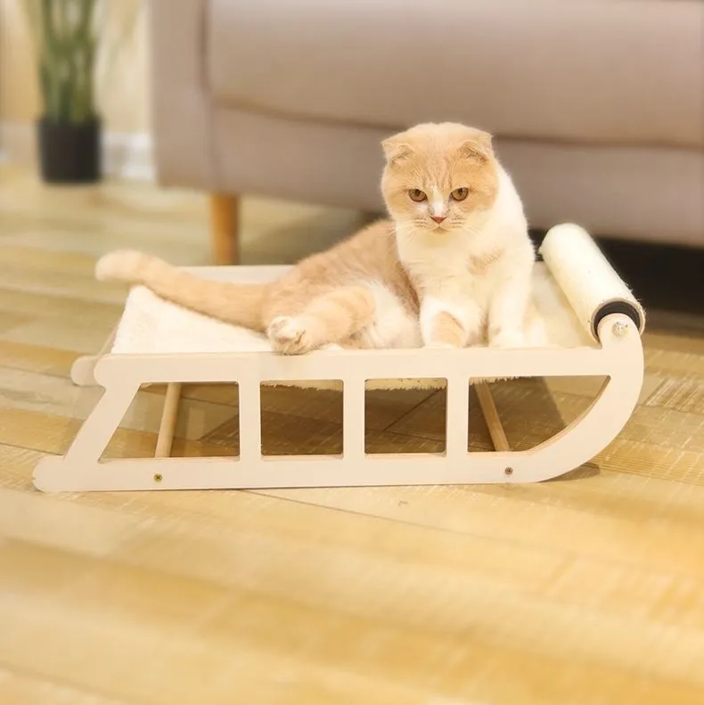 [무료배송] 냥슬아치 심플디자인 원목 해먹 침대