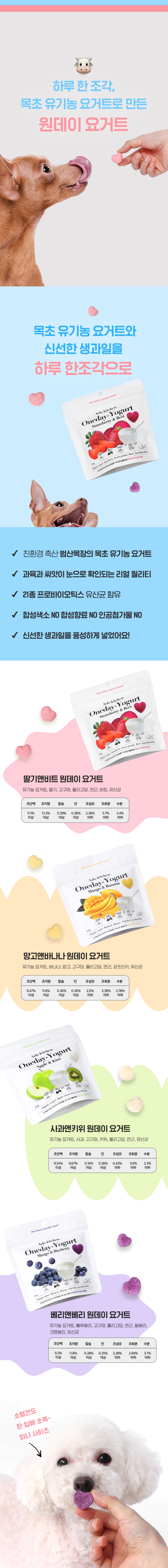 [NEW신상][무료배송] 알로키친 범산목장 유기농 생과일 요거트 4종 (딸기,블루베리,망고,키위) 1번째