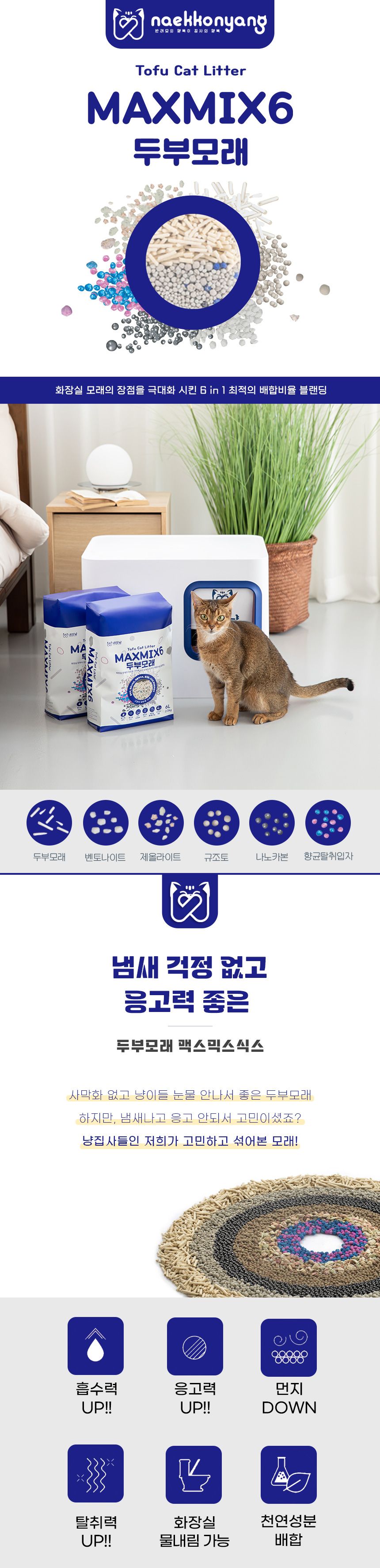 내꼬냥 두부벤토 믹스 MAXMIX 6IN1 두부모래 6L 2번째