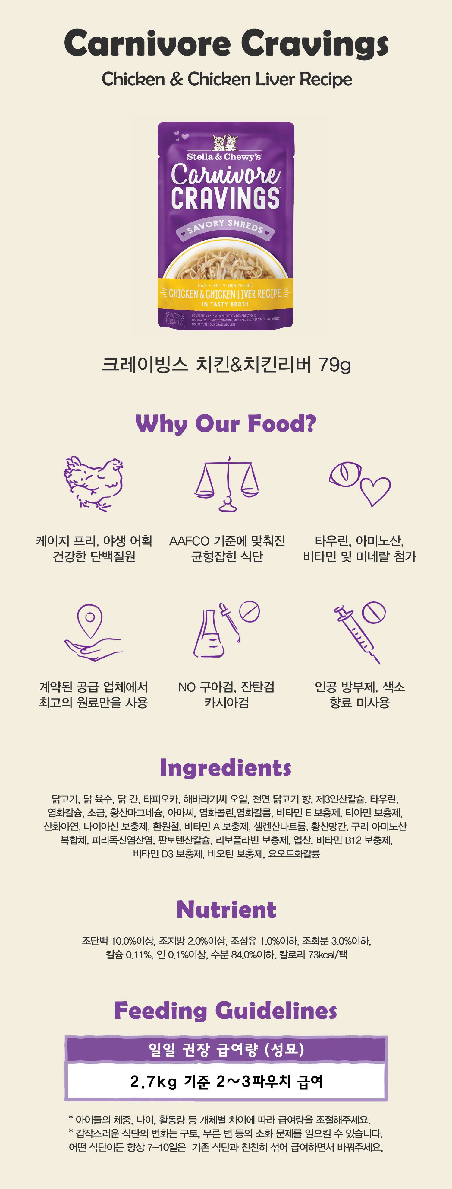 스텔라앤츄이스 캣 크레이빙스 치킨&치킨리버 79g 2번째