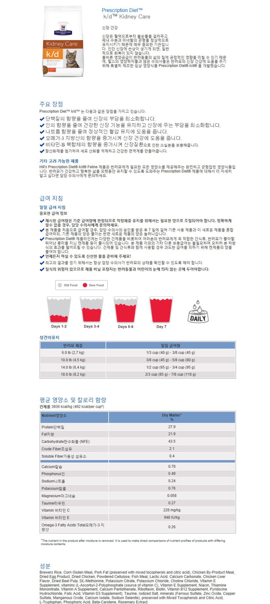 [무료배송] 힐스 캣 k/d 3.85kg  1번째